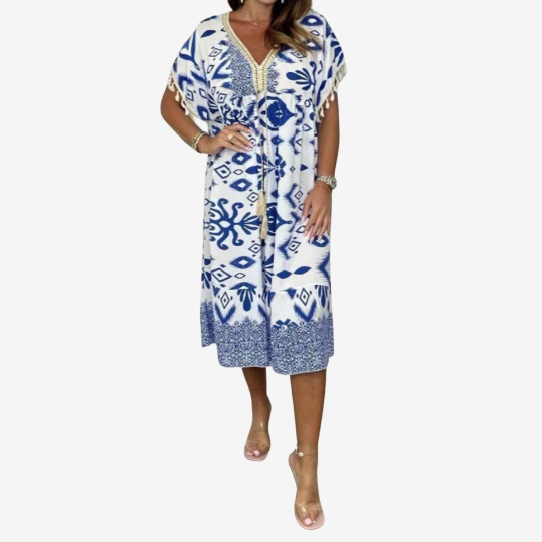 Solina™ Bohémské potištěné midi kalhoty