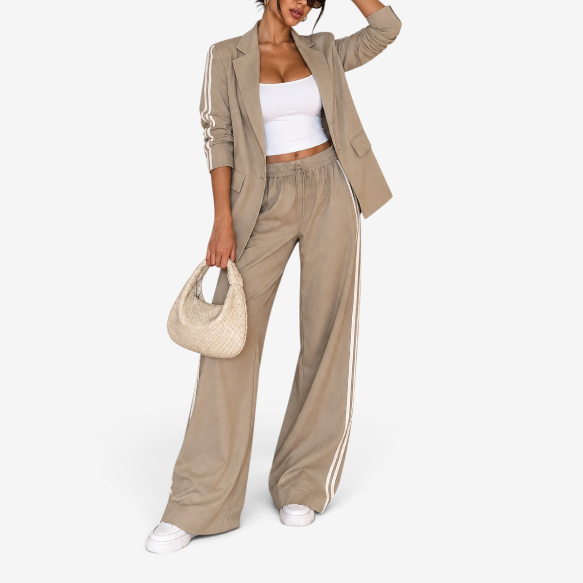 Livia™ Pruhovaný set blazer & kalhoty
