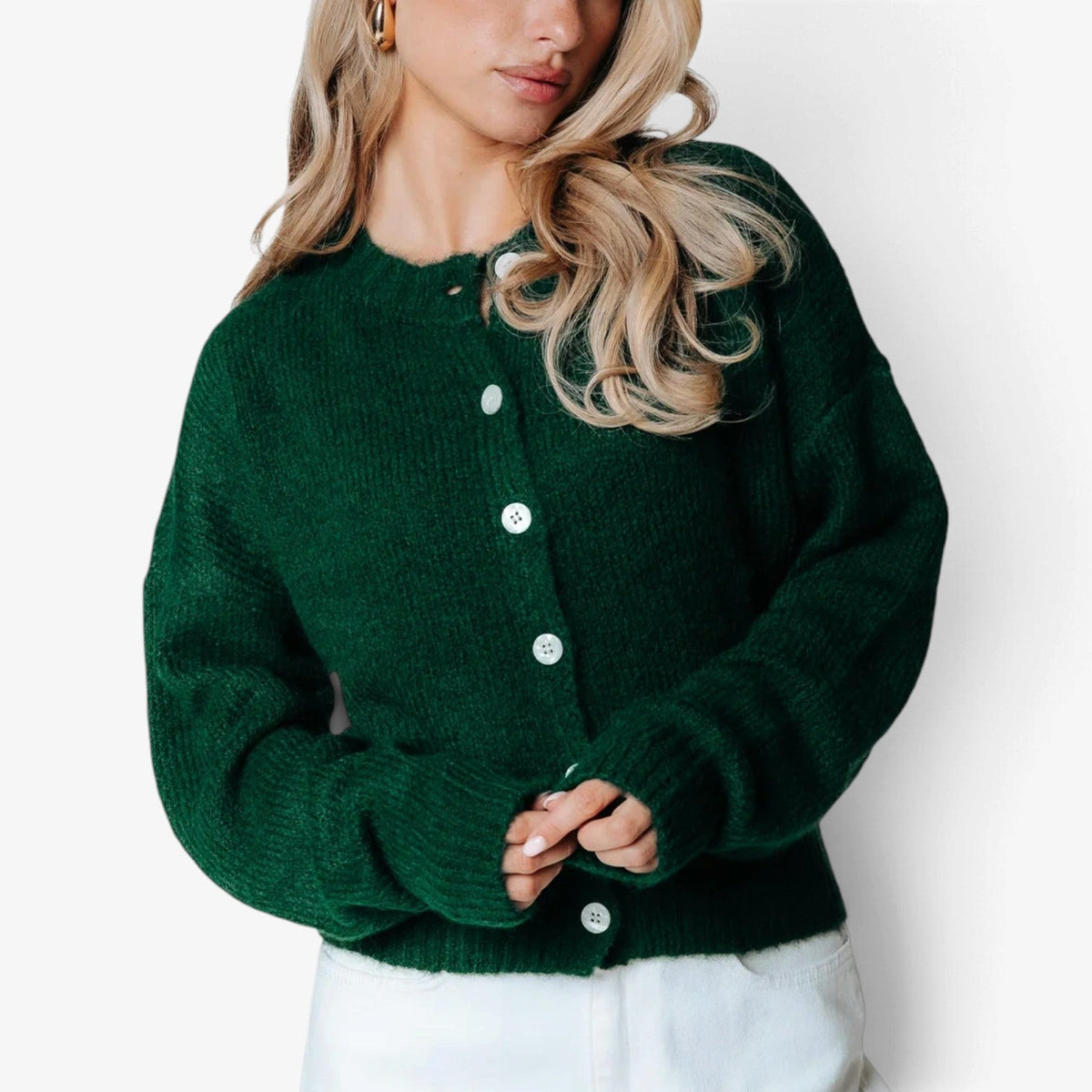 Mireille™ Zkrácený kardigan s knoflíkovou légou