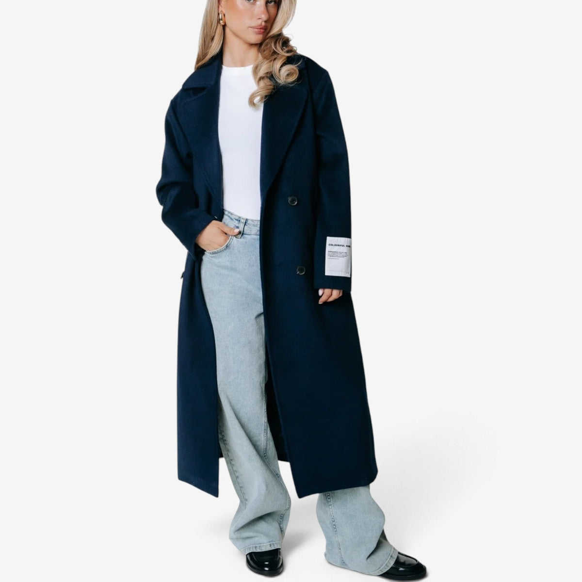 Solene™ Přiléhavý kabát se zapínáním na knoflíky