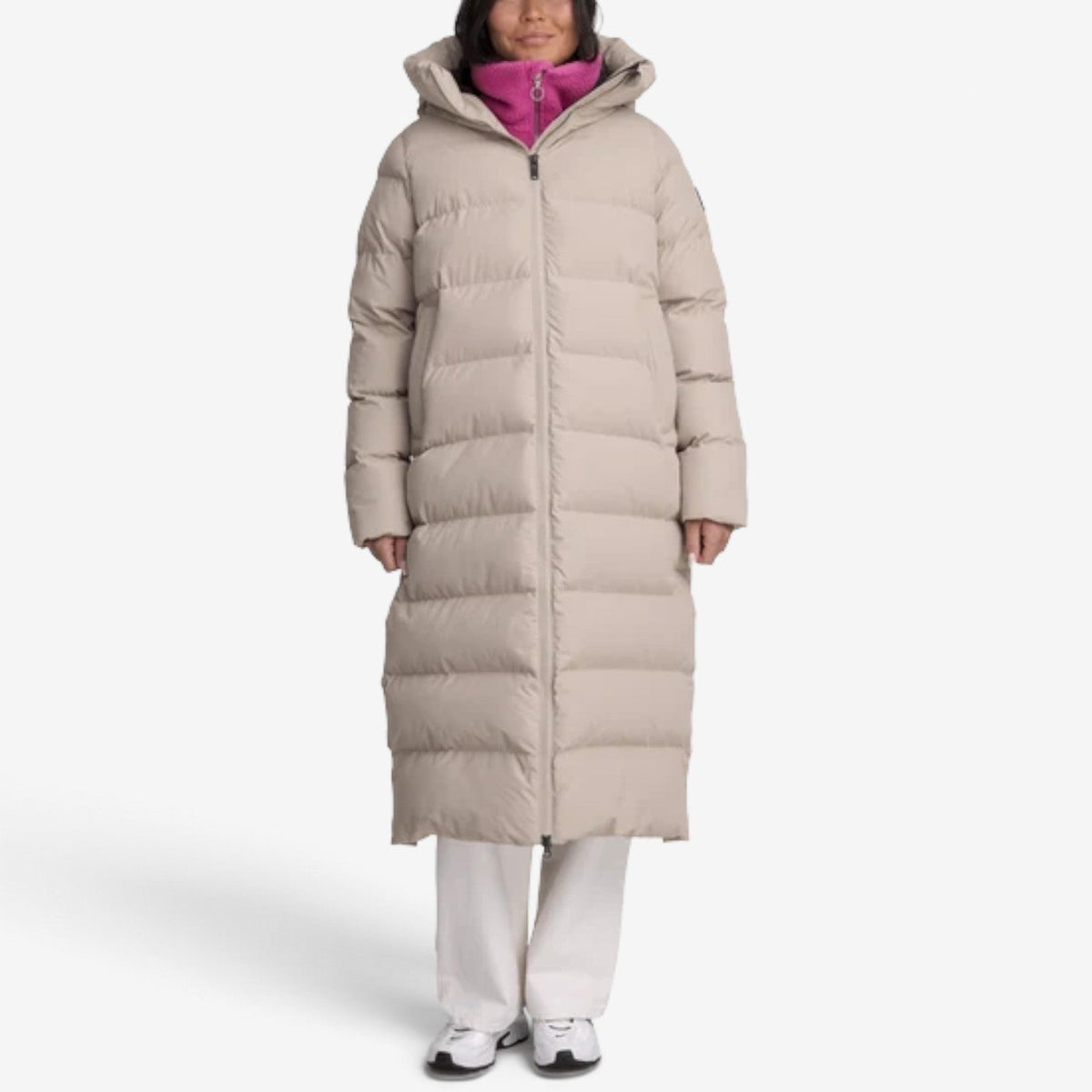 Colette™ Dlouhý prošívaný kabát s kapucí