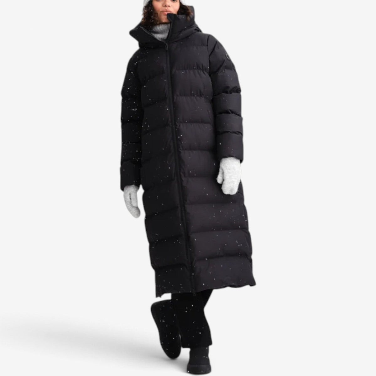 Colette™ Dlouhý prošívaný kabát s kapucí