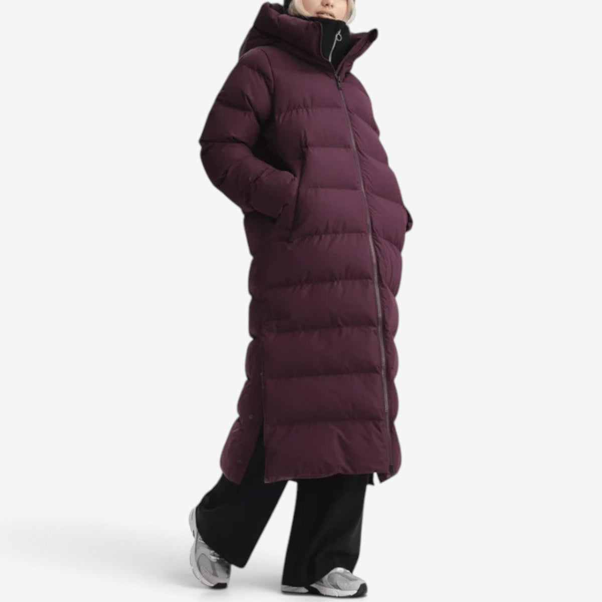 Colette™ Dlouhý prošívaný kabát s kapucí