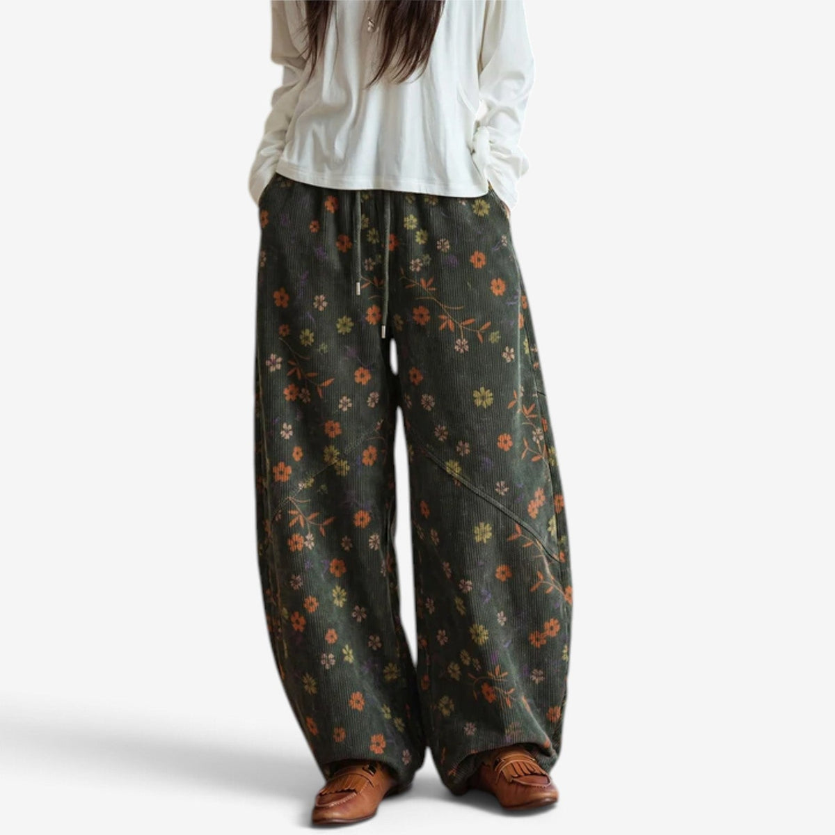 Magnolia™ Vintage květinové kalhoty s širokými nohavicemi