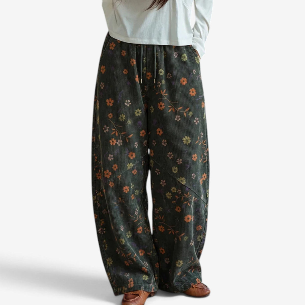 Magnolia™ Vintage květinové kalhoty s širokými nohavicemi
