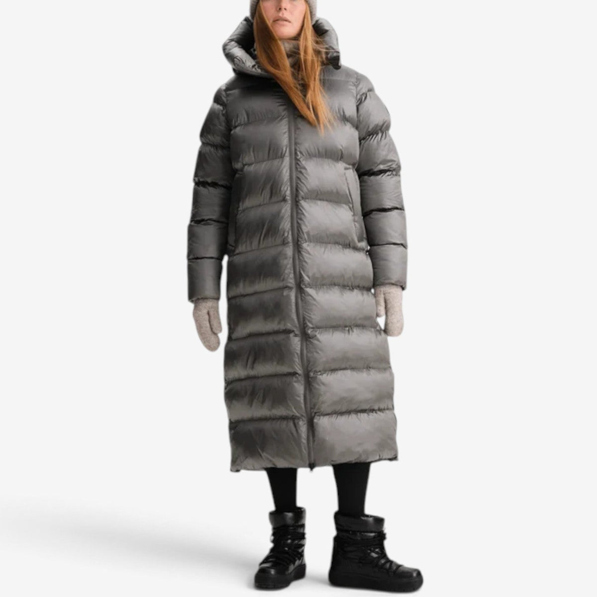 Colette™ Dlouhý prošívaný kabát s kapucí