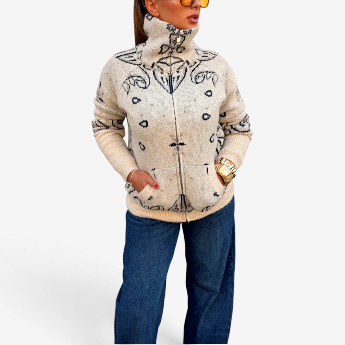 Ariane™ Vyšívaný svetr na zip