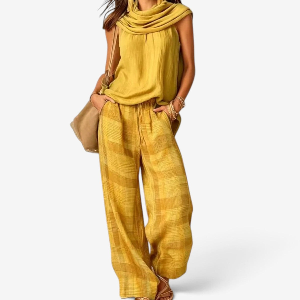 Carina™ Top bez rukávů a kalhoty jako set