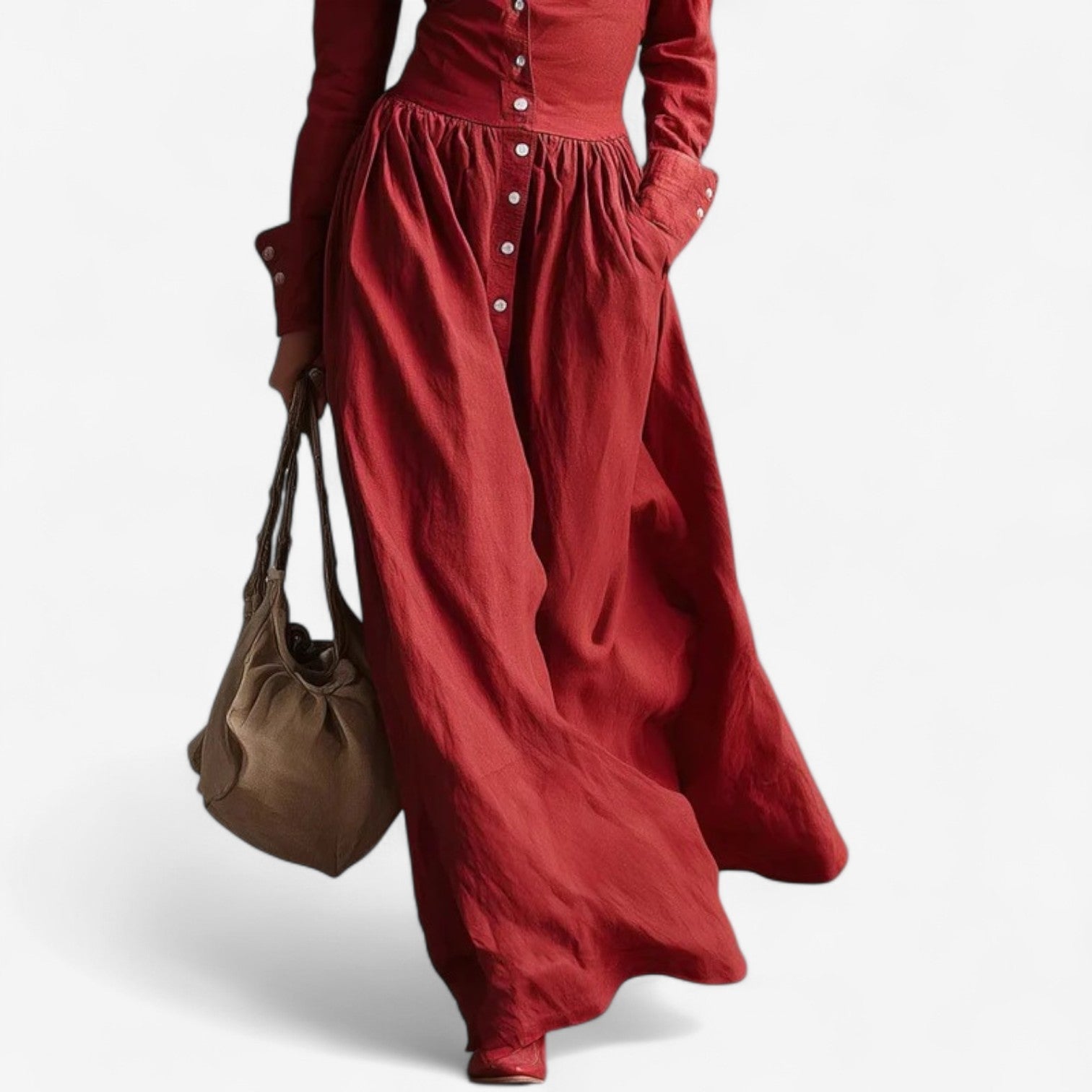 Janine™ Elegantní šaty na knoflíky