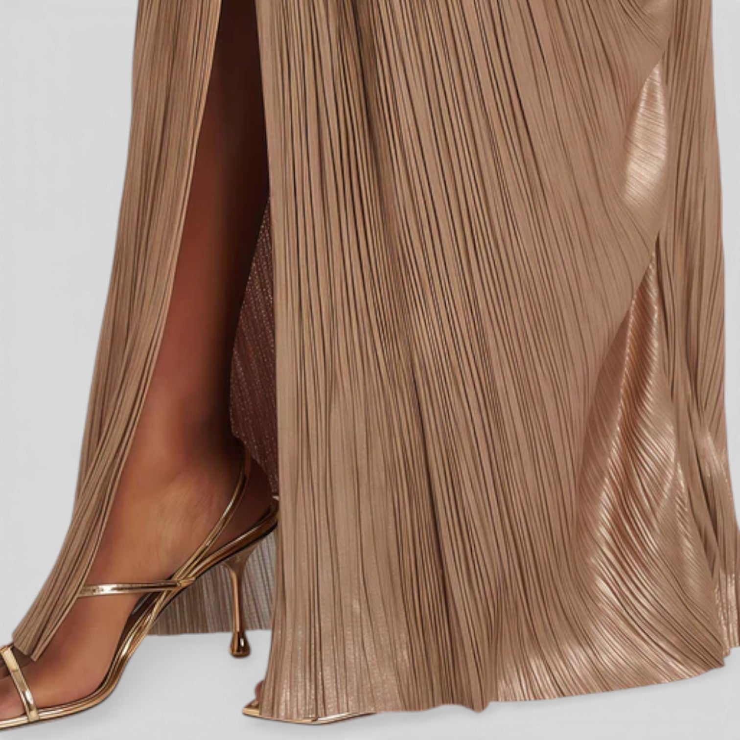 Aliona™ Dlouhé plisované šaty