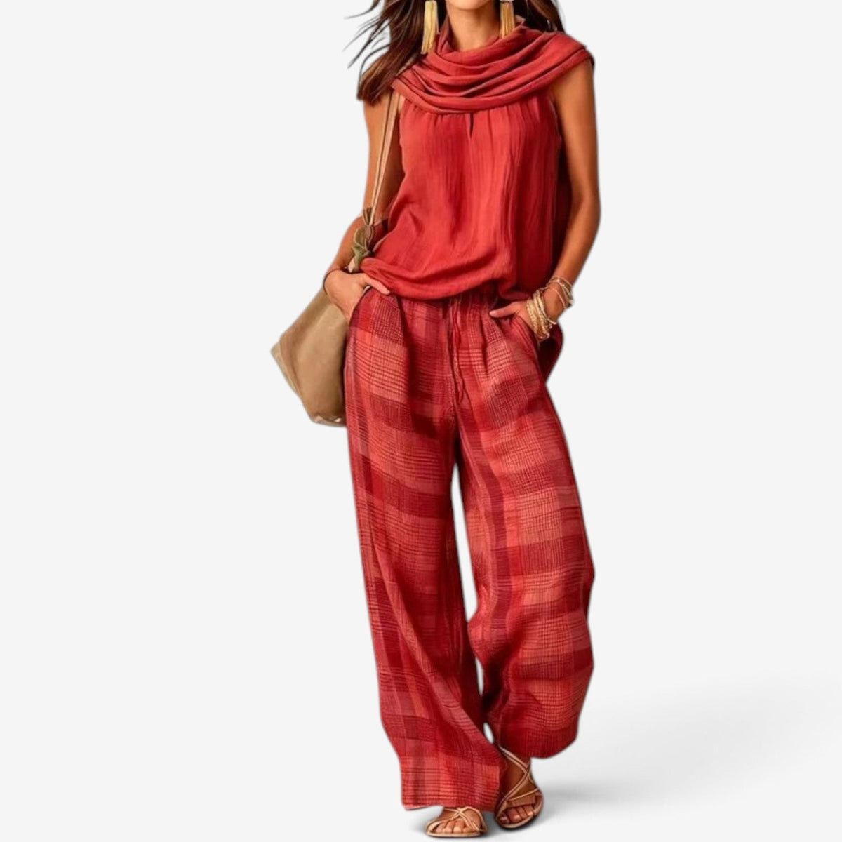 Carina™ Top bez rukávů a kalhoty jako set