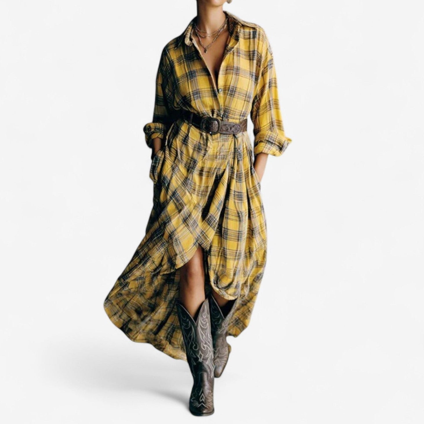 Clelia™ Kostkované šaty