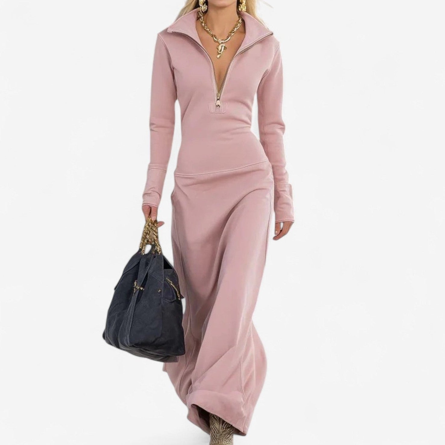 Katsiaryna™ Šaty s vysokým výstřihem