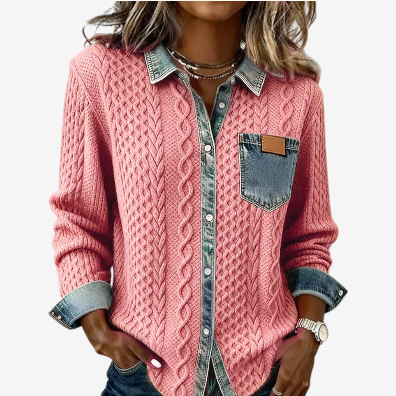 Cicchelli™ Pletený svetr s límcem