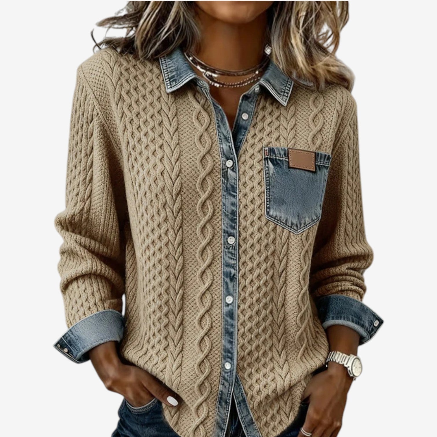 Cicchelli™ Pletený svetr s límcem