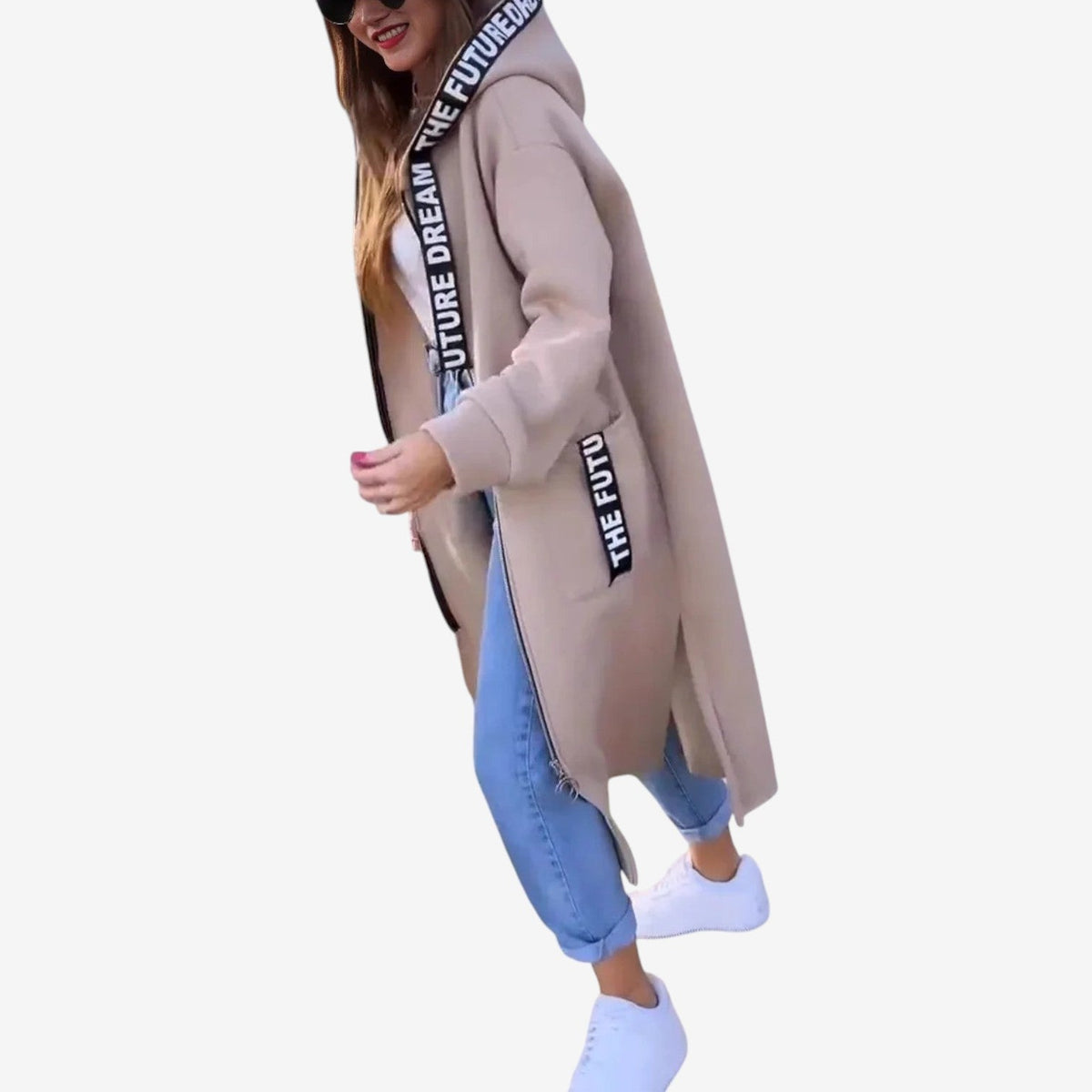 Farrah™ Oversized kabát s kapucí a dlouhou délkou