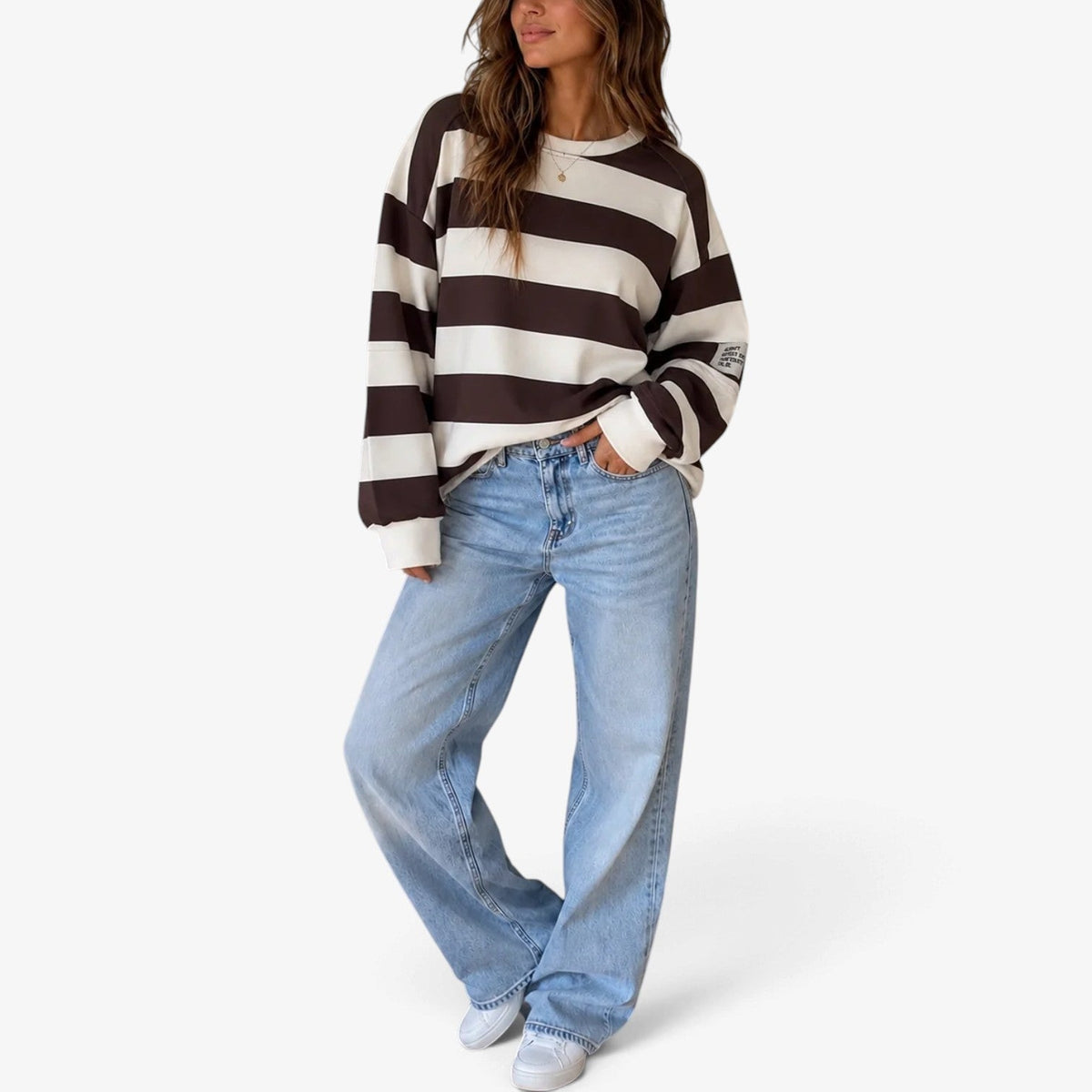 Harley™ Pruhovaná oversize mikina