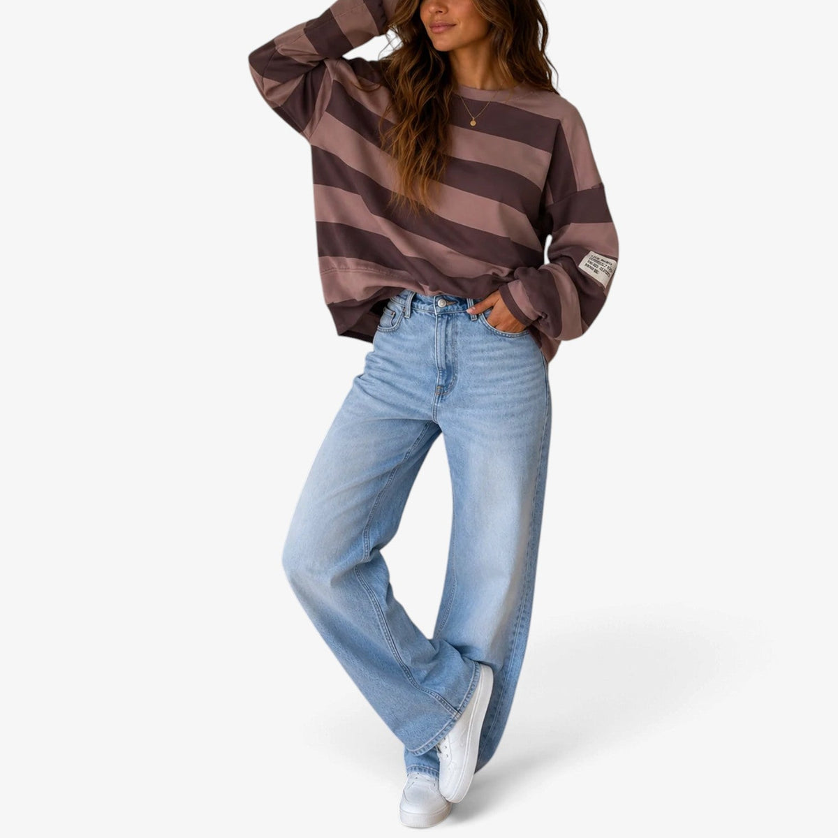 Harley™ Pruhovaná oversize mikina