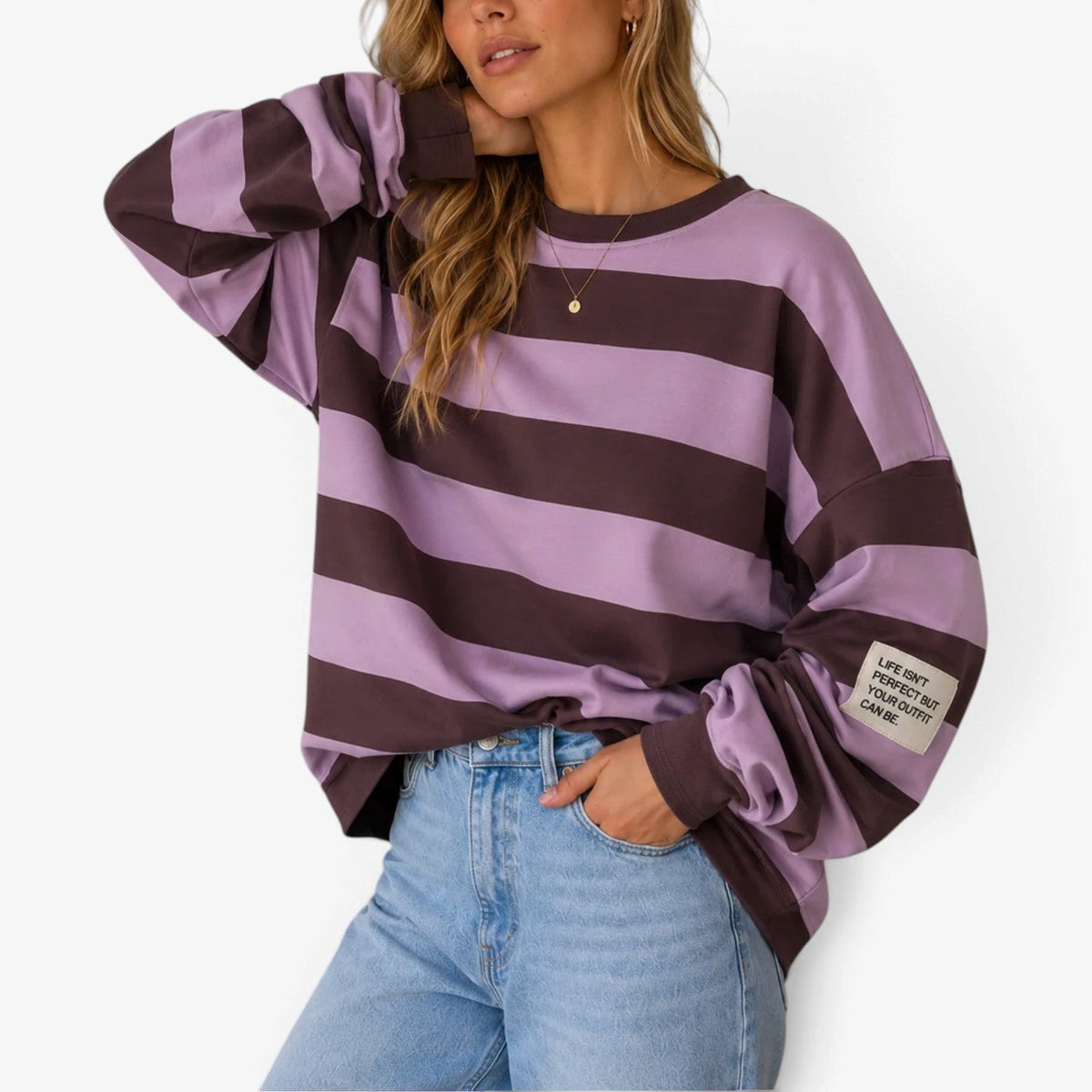 Harley™ Pruhovaná oversize mikina