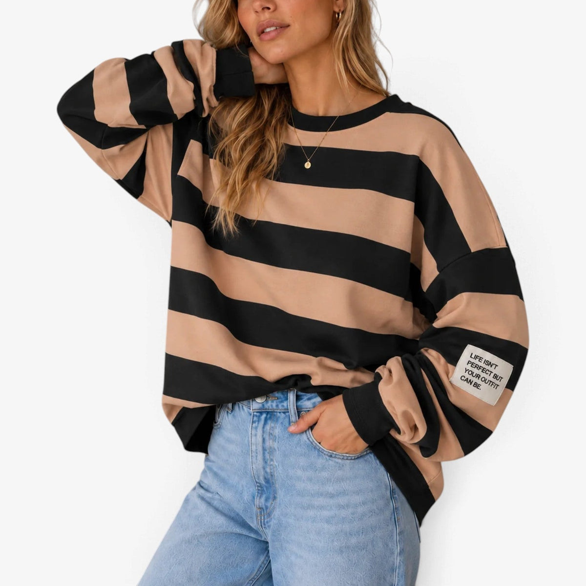 Harley™ Pruhovaná oversize mikina