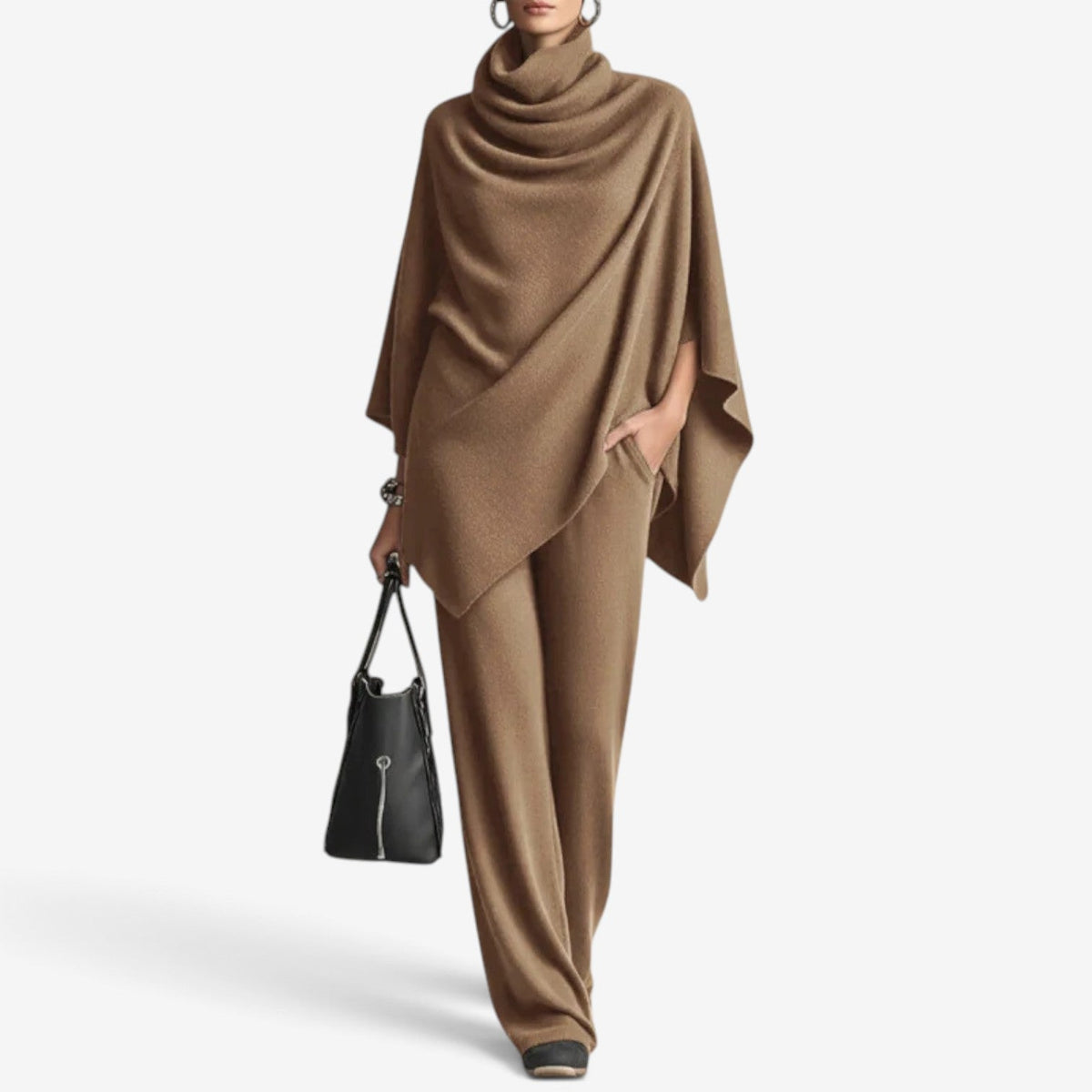 Cassandra™ Drapovaný komplet poncho s kalhotami
