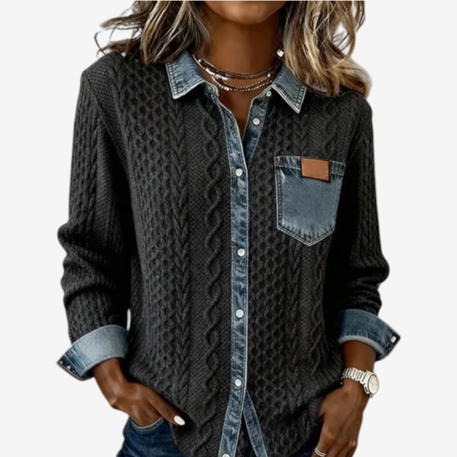 Cicchelli™ Pletený svetr s límcem