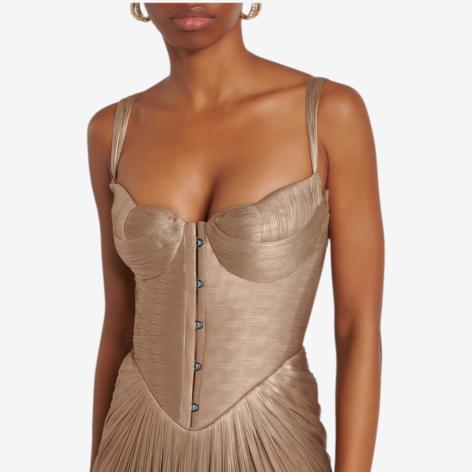 Aliona™ Dlouhé plisované šaty