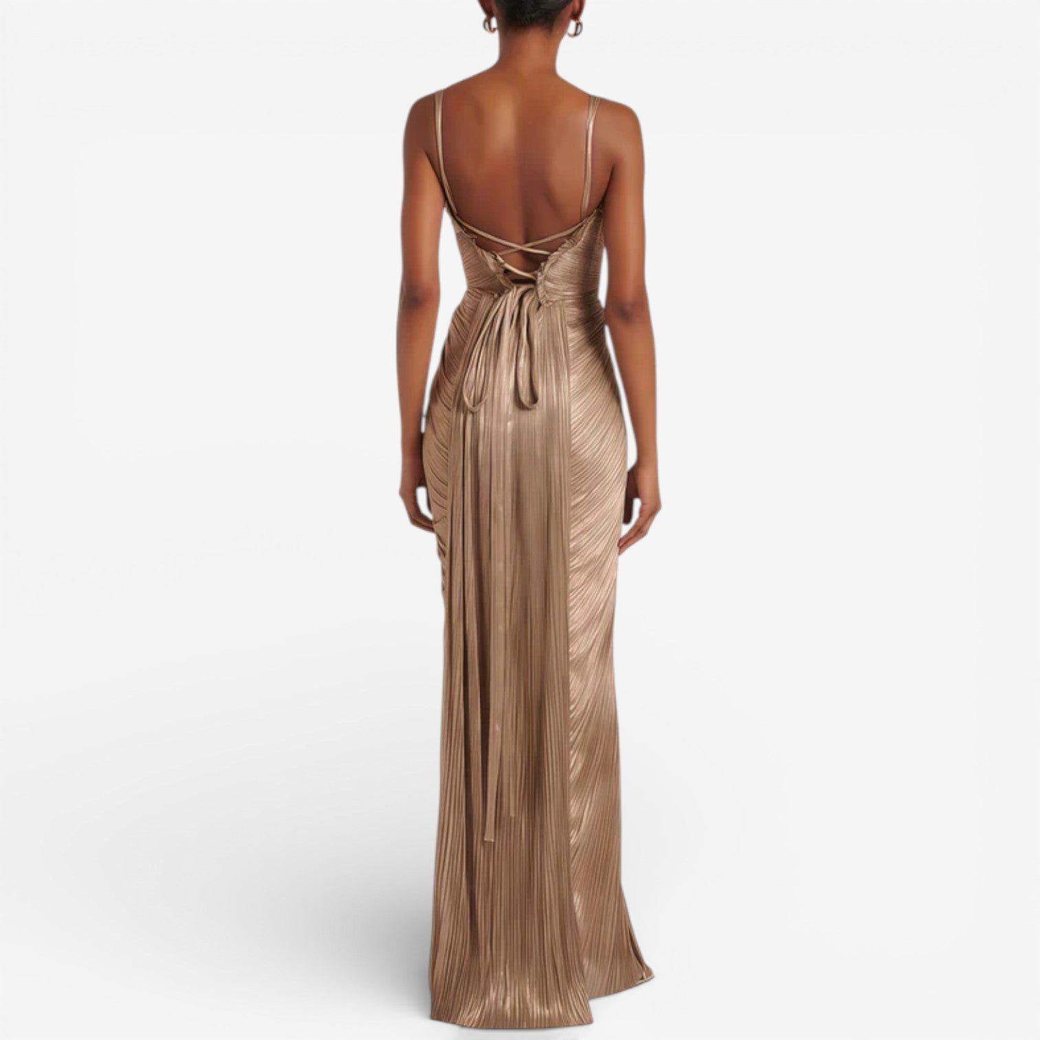 Aliona™ Dlouhé plisované šaty