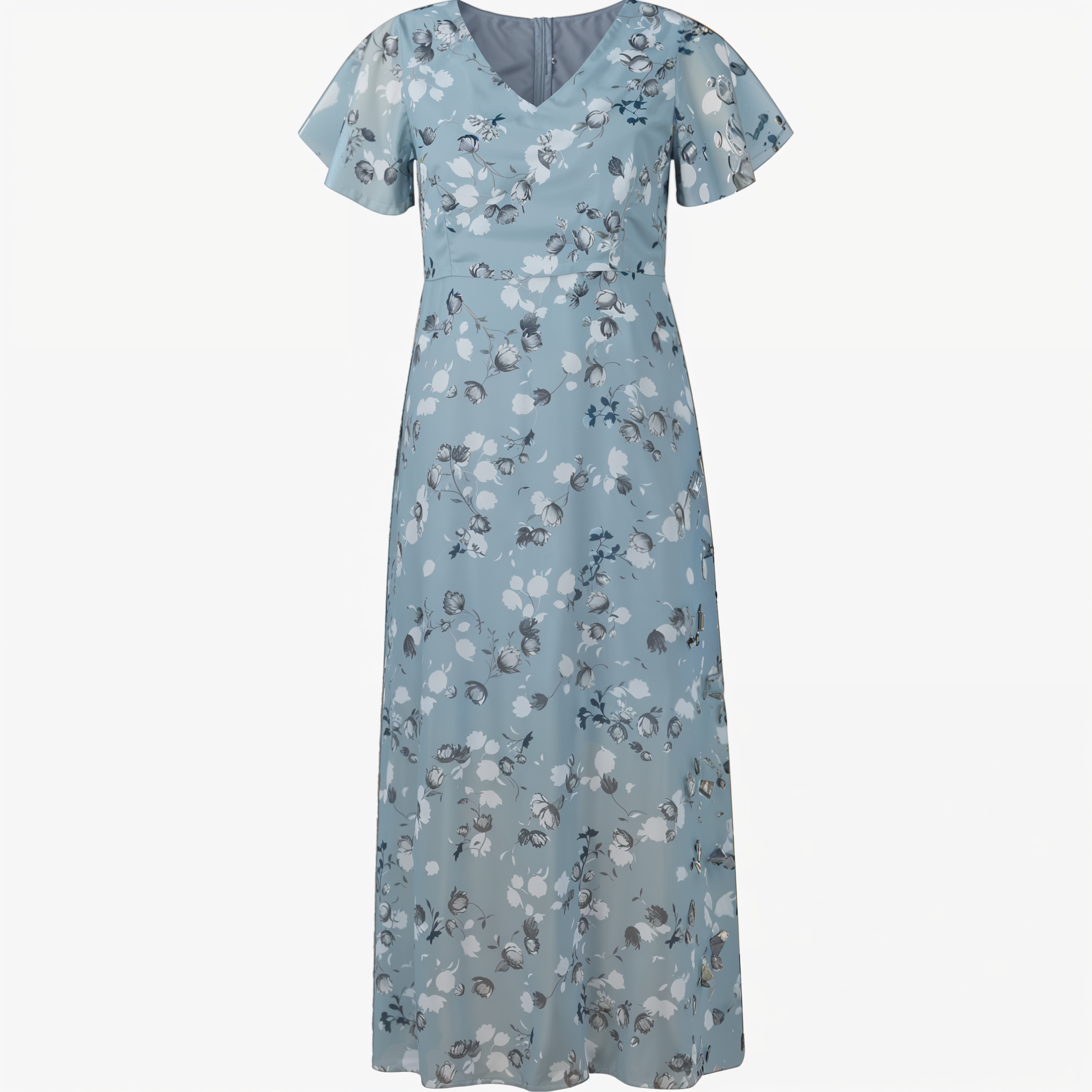 Élodie™ Midi výstřih do V s volným výstřihem